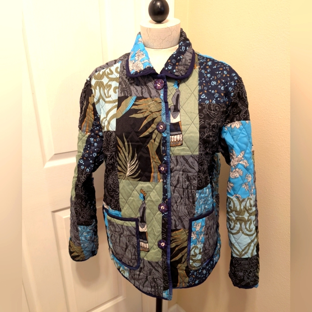 QVC Blue quilted reversible Women's Jacket - Picture 3 of 7